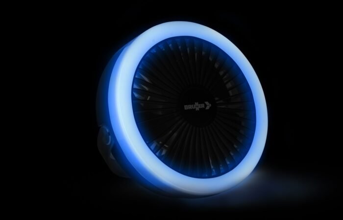 Вентилатор за къмпинг и палатка с дистанционно, батерия и LED лампа MOONBELLE RG - Image 2